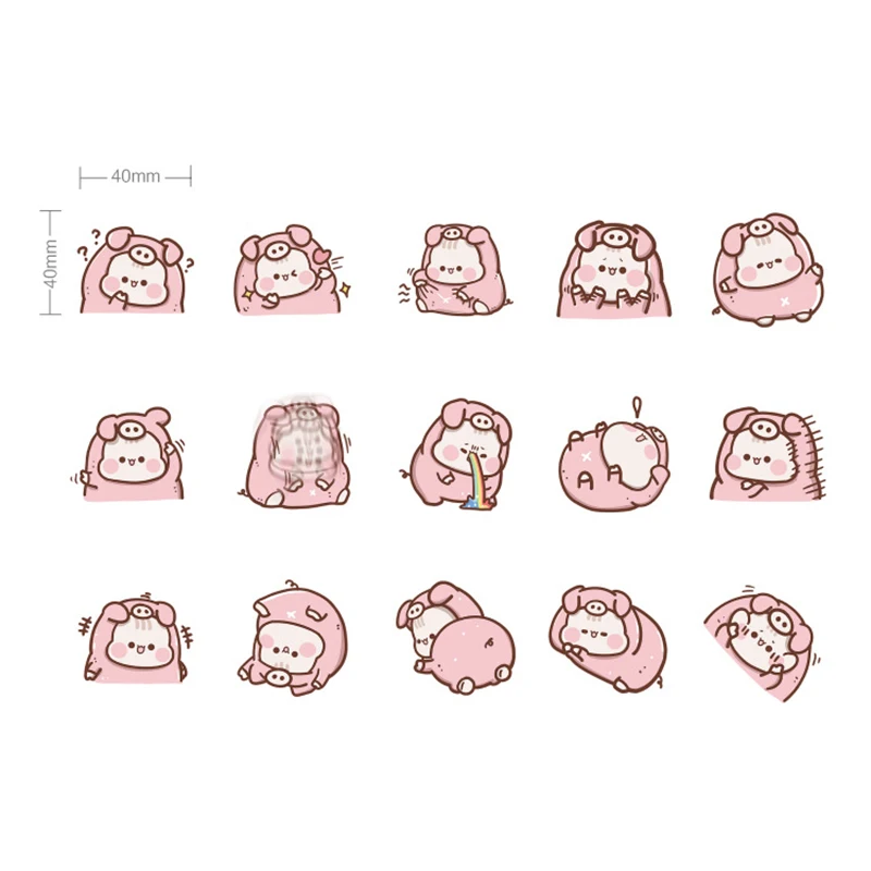 45 шт Kawaii Pig наклейки милые канцелярские Розовые Бумажные Клейкие для детей DIY