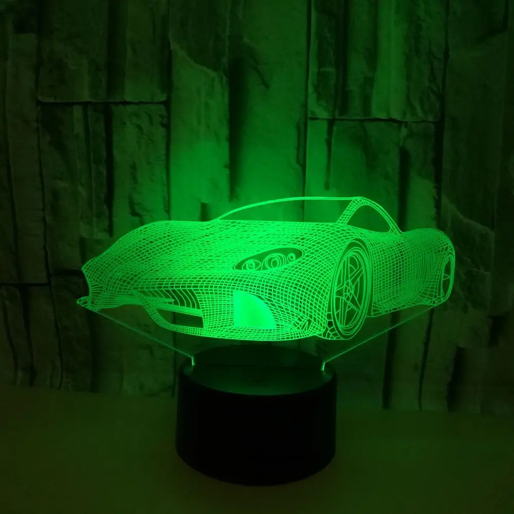 Новый автомобиль спортивный моделирование 3D ночник красочный сенсорный Usb