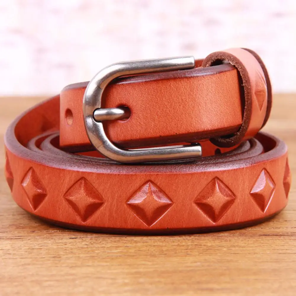 Ladies Cow Genuine Leather Female Belts Woman Simple Alloy Buckle Metal Belt for Women Actual Picture 22mm Wide FCO042