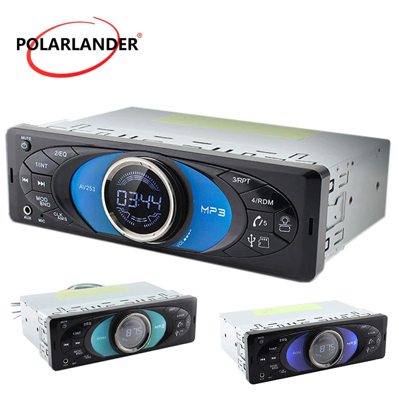 Авторадио 1 Din AV253 2 5 дюймовый автомобильный радиоприемник Bluetooth Мультимедиа USB TF AUX