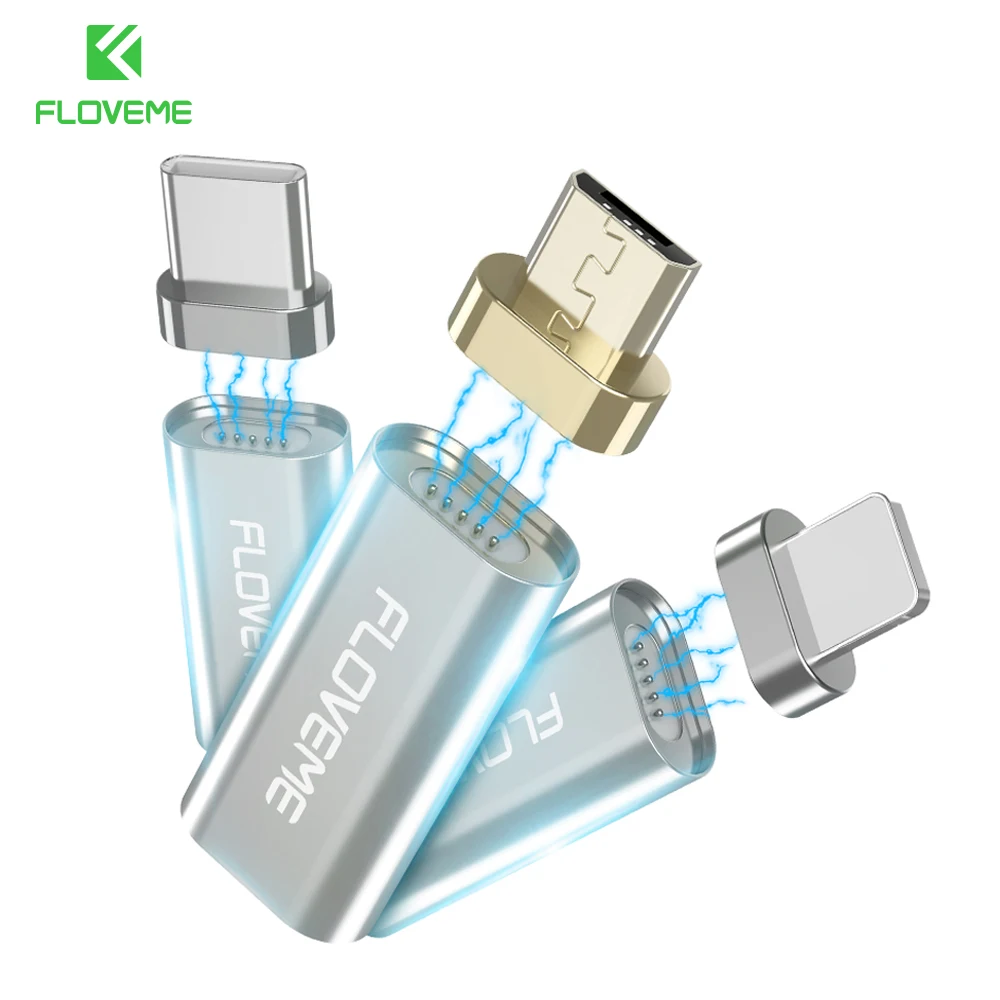 FLOVEME магнит телефон адаптер Micro USB к тип c/для iPhone/Кабель зарядного устройства