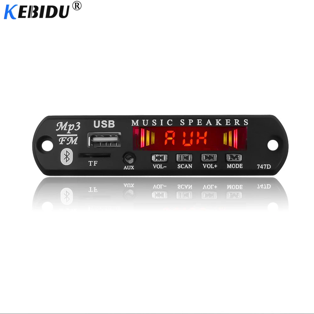 KEBIDU беспроводной Bluetooth 5 в 12 В MP3 WMA декодер плата аудио модуль TF USB FM радио для