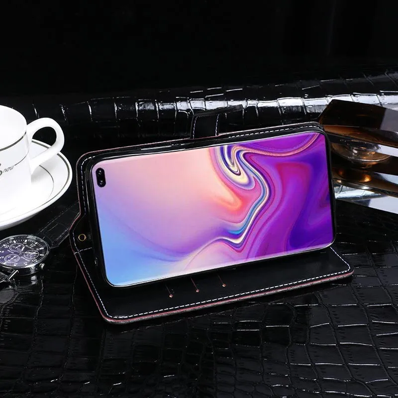 Флип-чехол для Samsung S10 кожаный чехол-бумажник Plus Lite с держателем карт Черный