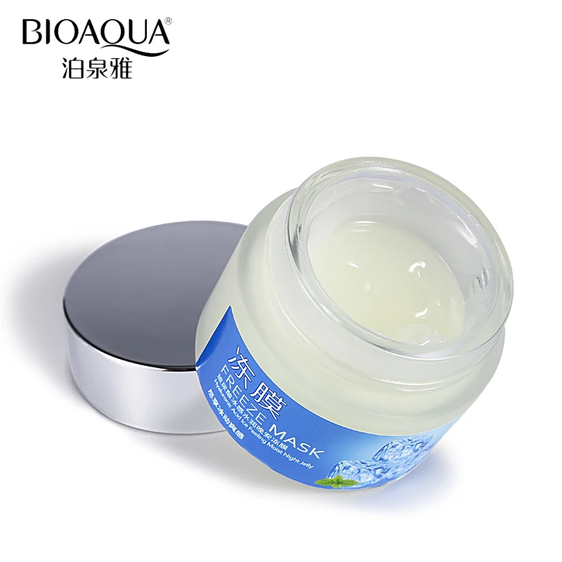 BIOAQUA Гиалуроновая кислота мята прохлада увлажняющая маска для сна на лицо