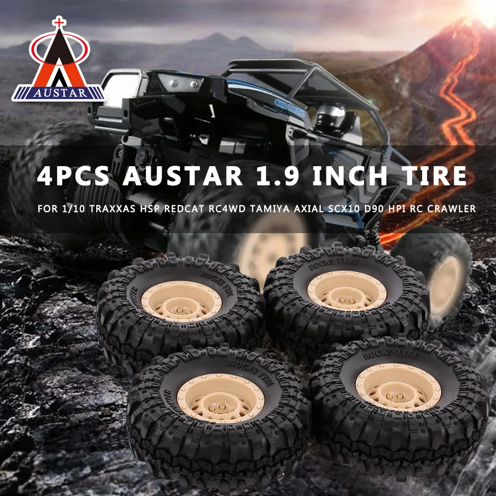 4 шт. AUSTAR резиновые шины 110 мм 1 9 дюйма колеса для 1/10 Traxxas HSP Redcat RC4WD Tamiya Axial SCX10 D90 HPI RC