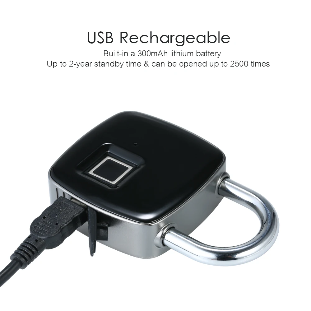IMPORX Smart Keyless Замок для защиты отпечатков пальцев от кражи USB Перезаряжаемый