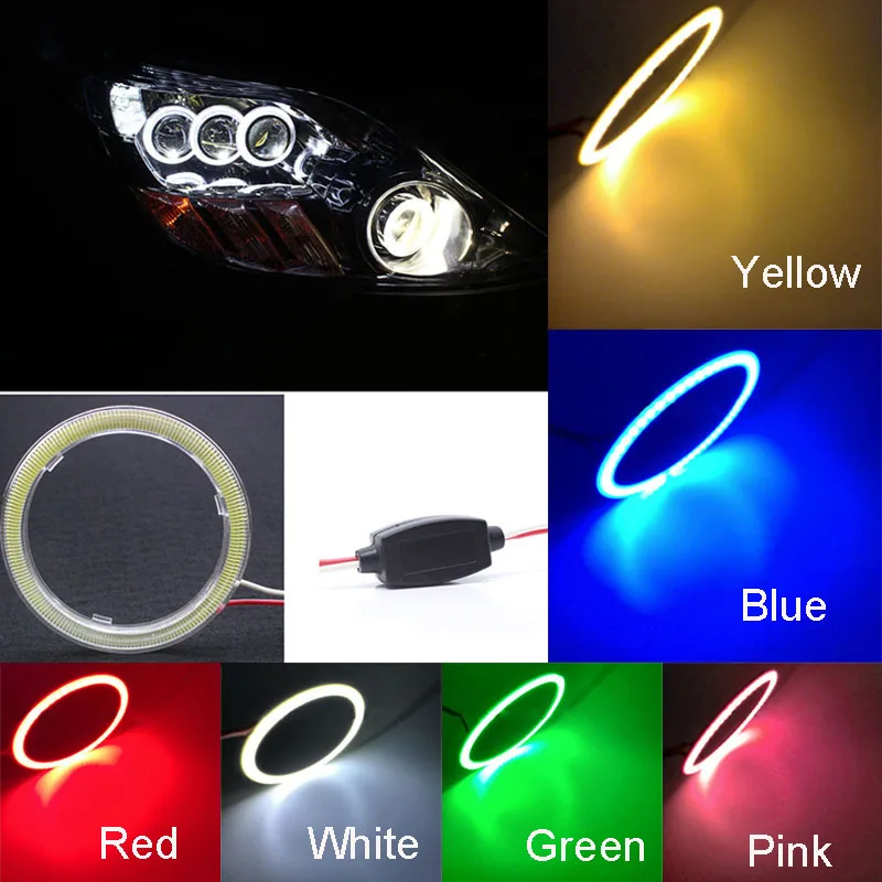Новый хит 12 В COB LED Halo Кольцо ангельские глазки 70 мм-120 мм | Дом и сад