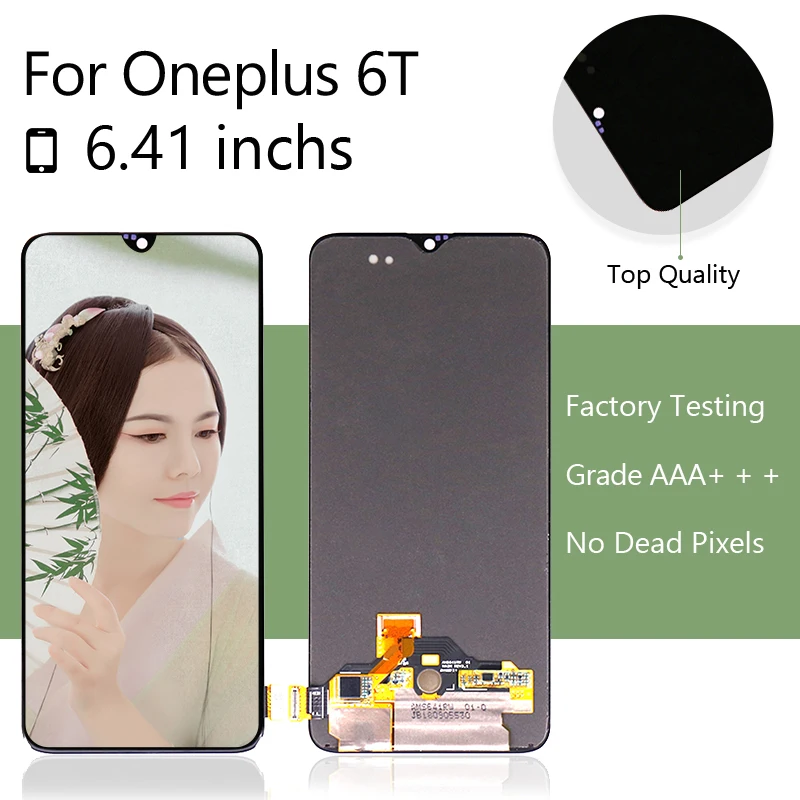 Для Oneplus 6T ЖК дисплей с кодирующий преобразователь сенсорного экрана в сборе для
