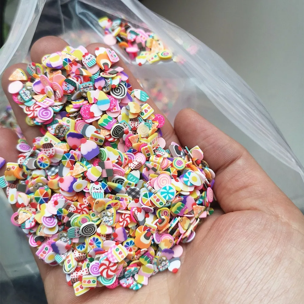 1 кг 100000 шт DIY слизи фруктовые ломтики торта цветочный наполнитель для ногтей