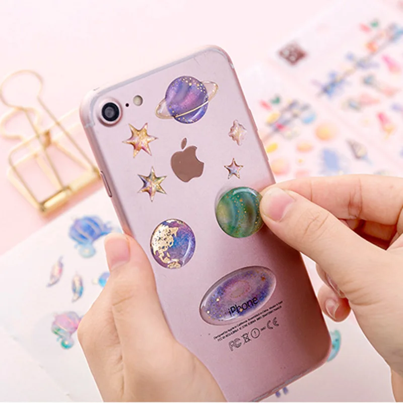 Милый Единорог Кот стикер s Прекрасный фантазийный стеклянный Kawaii для