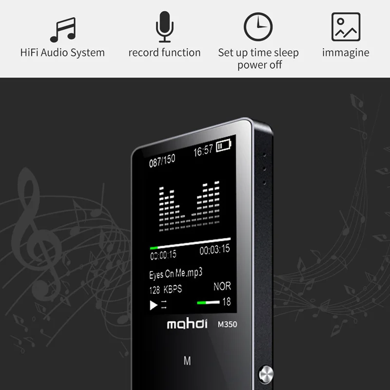 New Metal Bluetooth Sport MP3 Player Portable Audio 8GB with Built-in Speaker FM Radio APE Flac Music Player(Black) | Электроника