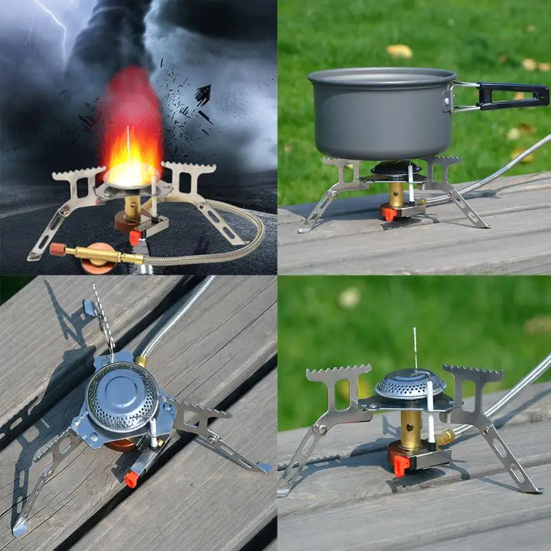 Outdoor Folding Gas Stove Cooker Hiking Picnic Stainless Steel Split Equipment Applicable 1-2 people | Спорт и развлечения