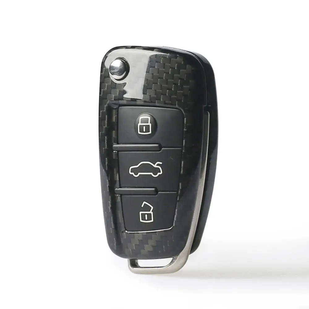 

Carbon Fiber Remote Fold Key Case Shell Cover For Audi A1 S1 A3 S3 8P 8V RS 3 A4 B6 B7 A6 S6 C6 Q2 Q3 8U Q7 R8 TT S RS 8J