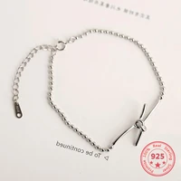 factory price 100 925 silver fashion minimalism delicate retro beads chain bracelets fine jewelry for female