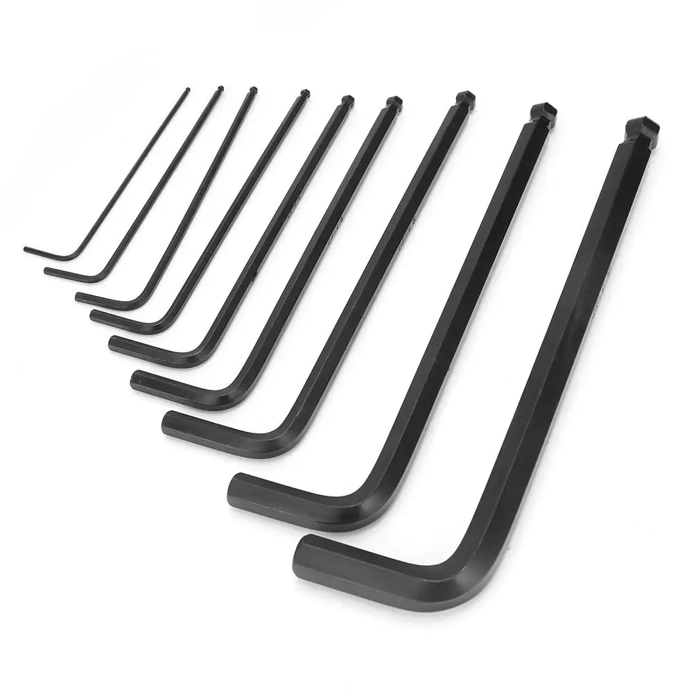 9PCS Extended Ball End Hex L-Wrench Set Professional Repairing Kit Hand Tool Wrenches 2019 new style | Инструменты