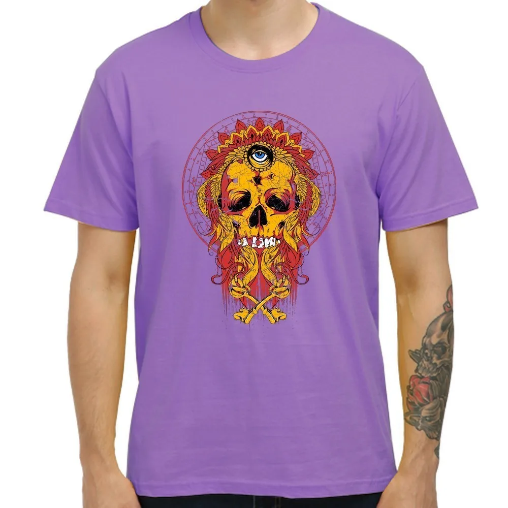 3D Printed Casual Men Tee Shirt Homme Cool Hip-Pop Eye Skull Print T-shirts 100% Pure Cotton Summer Tops Short Sleeve | Мужская одежда
