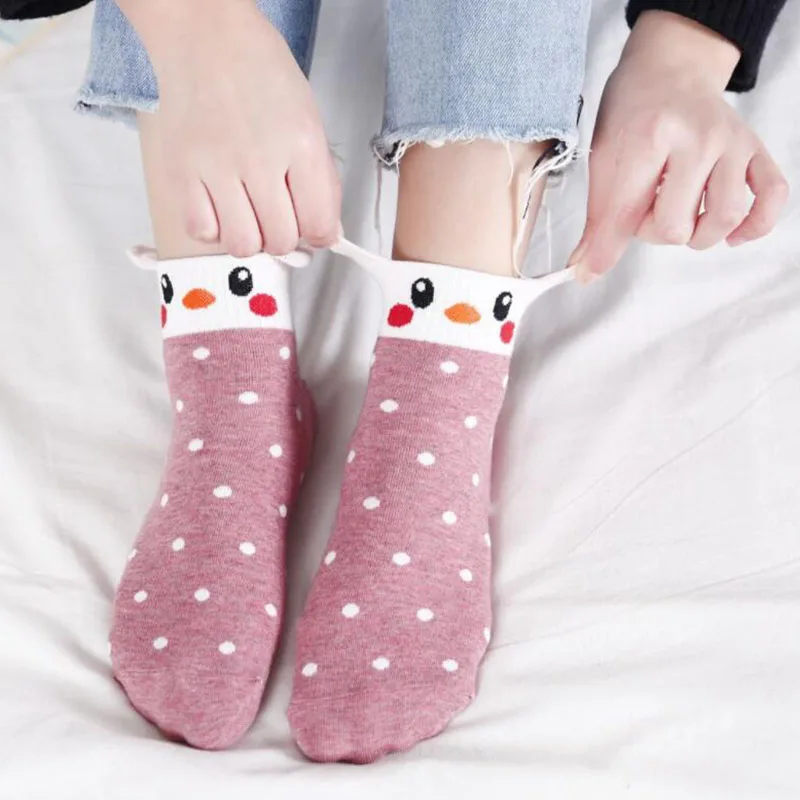 LETSBUY cute women colored socks 5 pairs cartoon cotton socks slippers sexy chirstmas gift socks womancalcetines de las mujeres