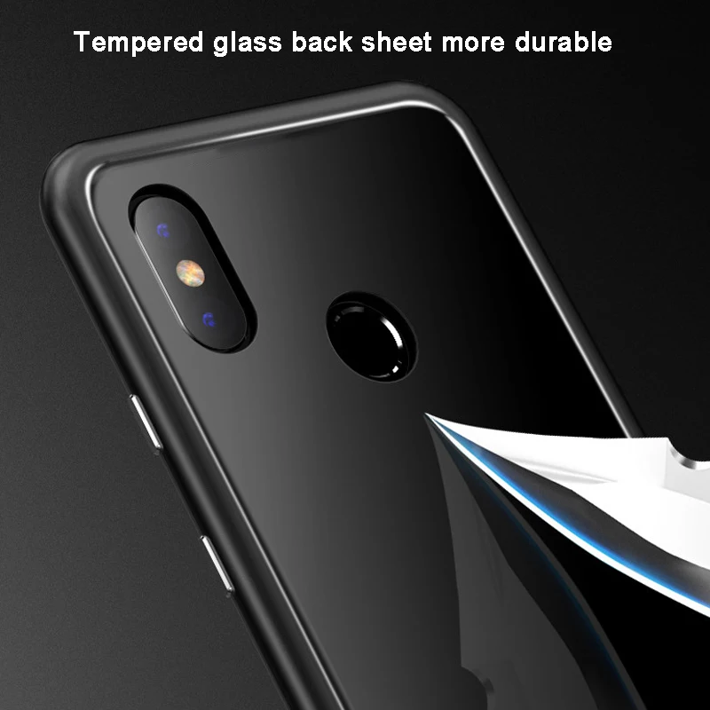 Магнитный металлический адсорбционный стеклянный чехол для Xiaomi Redmi Note 5 6 Pro Pocophone