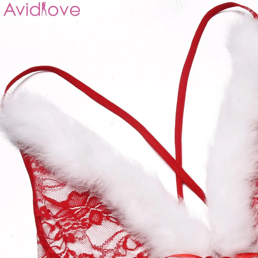 Женское кружевное нижнее белье Avidlove рождественское боди одежда для сна с