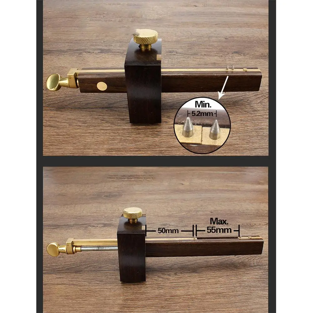 

Yiwa Multifunction Ebony Screw Type Marking Gauge Woodworking Measuring Tool