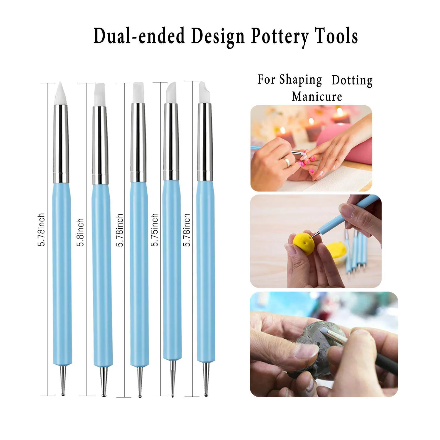20 Pieces Modeling Clay Sculpting Tools Set Polymer Include Carving Pottery Ball Stylus Dotti | Дом и сад