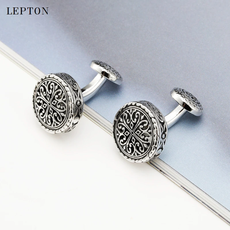 Круглые винтажные запонки Lepton для мужчин Прямая поставка барокко китов с