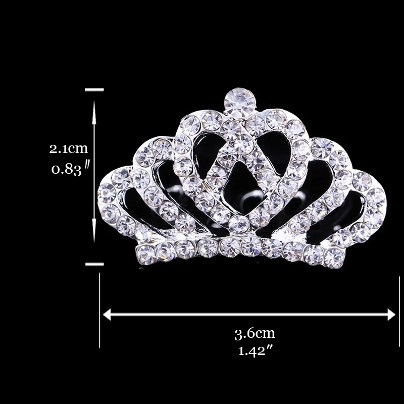 Children Tiaras and Crowns Small Kids Girls Rhinestone Crystal Crown Heart Princess Party Accessiories Hair Jewelry Ornaments images - 6