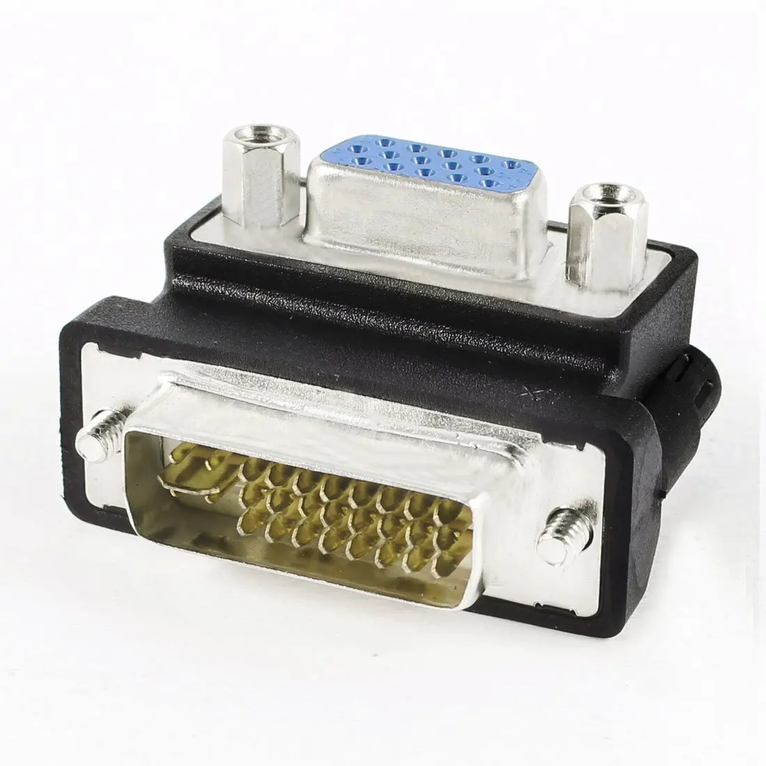 IG DVI I 24 + 5 Pin Male to VGA 15 Female 90 градусов конвертер адаптер Черный|Адаптеры Type-C| |