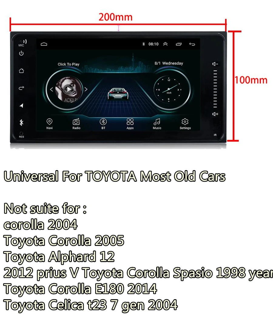 Автомобильный радиоприемник 9 дюймов Android 8 1 четырехъядерный процессор ОЗУ ГБ ПЗУ