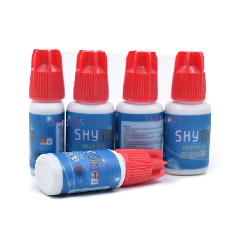 

5 bottles/lot Fastest Korea Sky Glue Red Cap 1-2s dry time Most Powerful S+ for Eyelash Extensions MSDS Adhesive