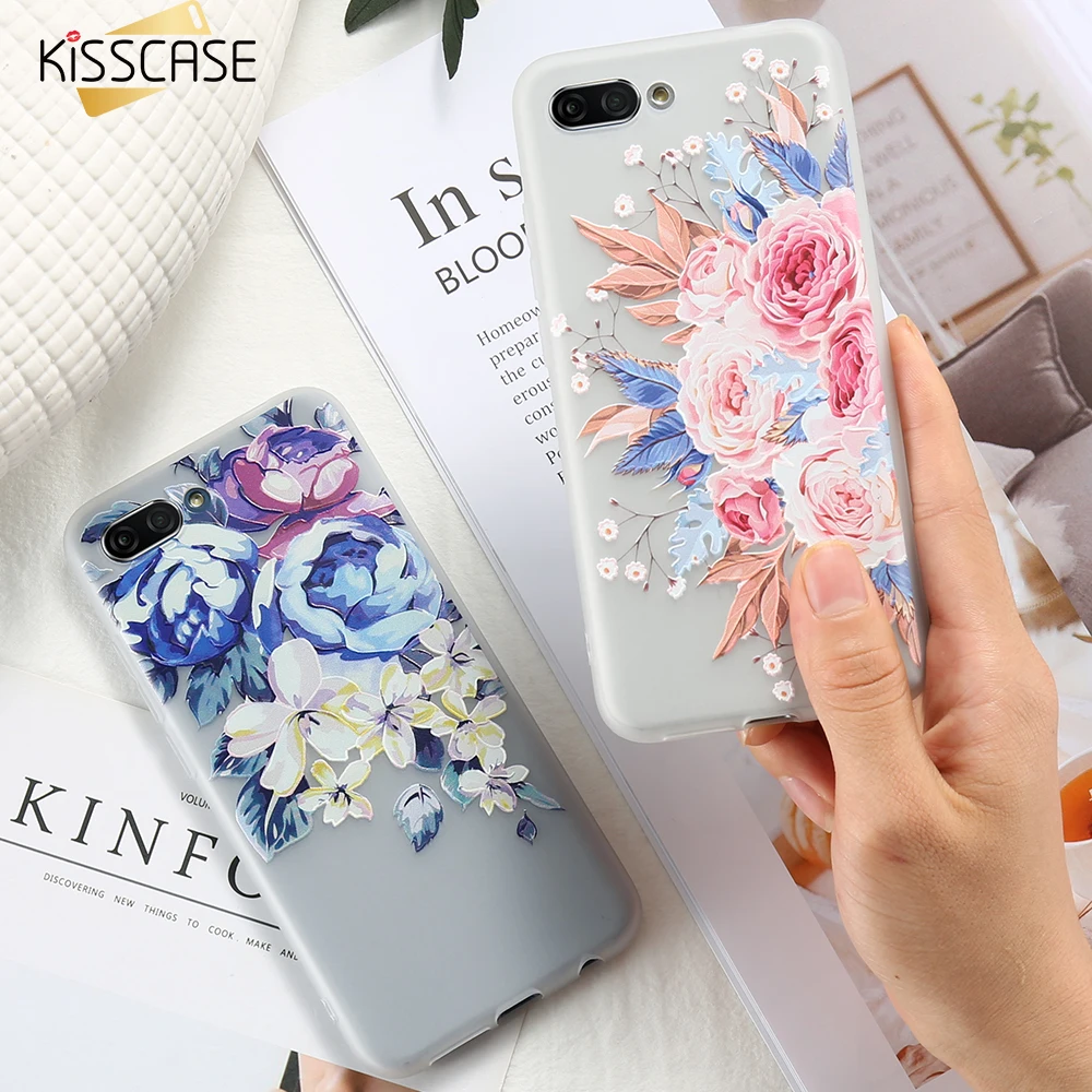 KISSCASE 3D Embossed Flower Case For iPhone 7 8 Cover Full Fitted Soft TPU 6 Plus XS XR Capinhas Capa #4 |