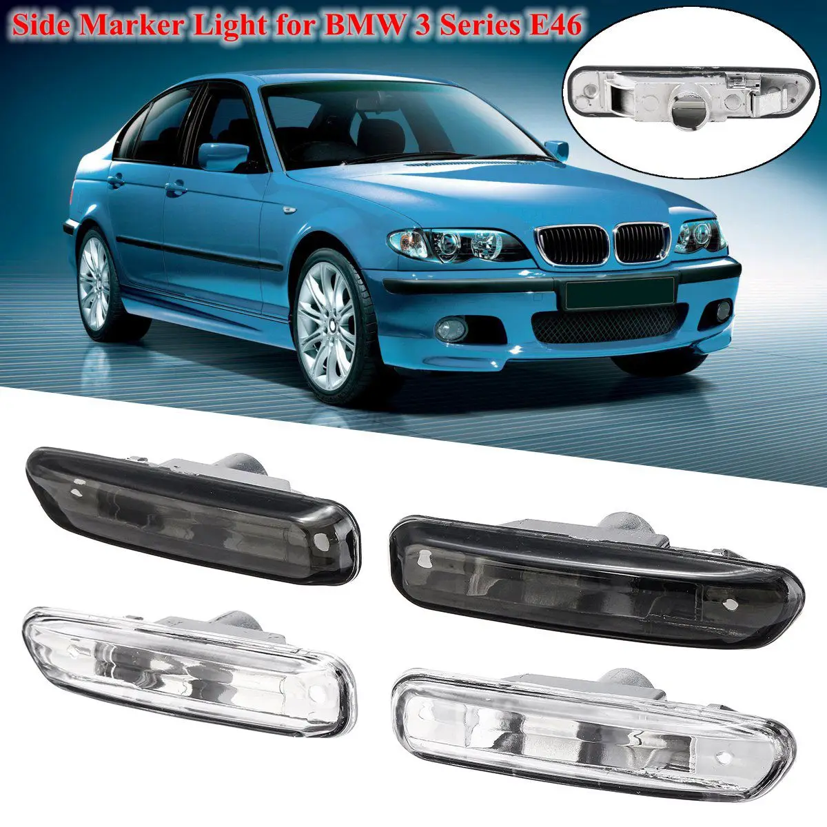 

For BMW 3 Series E46 316I 318I 325I X3 E83 E90 4D/2D 1999-2003 1 Pair Turn Indicator Side Marker Lamp Lights Turn Signal Light