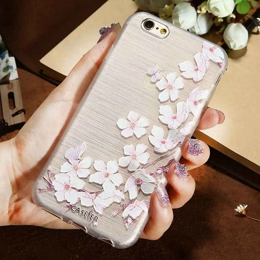 Чехлы CASEIER с цветными цветами для iPhone 7 Plus чехлы из мягкого ТПУ 8 Весенняя оправа