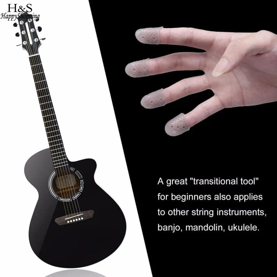 Ukulele Plectrum Thumb Bass силиконовый защитный палец Серебряный для белой музыкальной руки