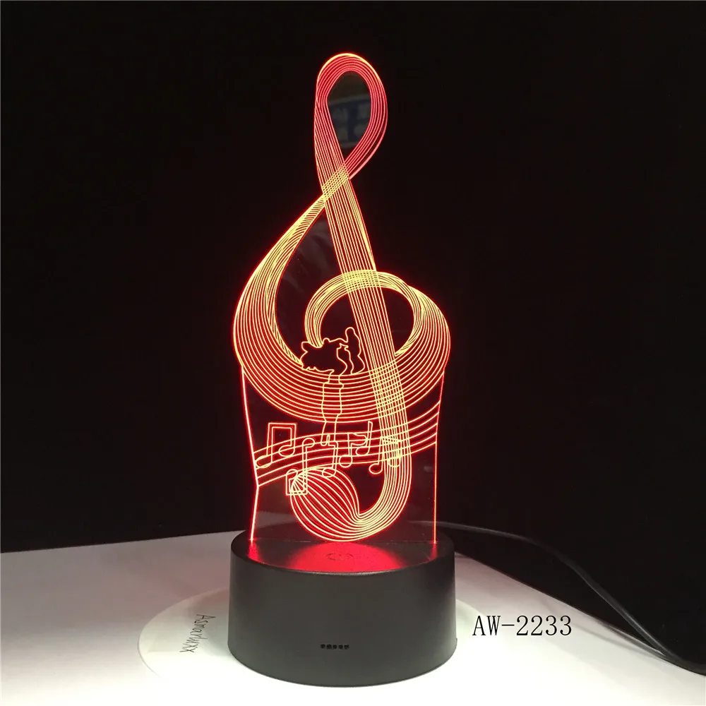 Music Cool Note Bass 3D светодиодный светильник ночник для музыкантов украшение домашнего