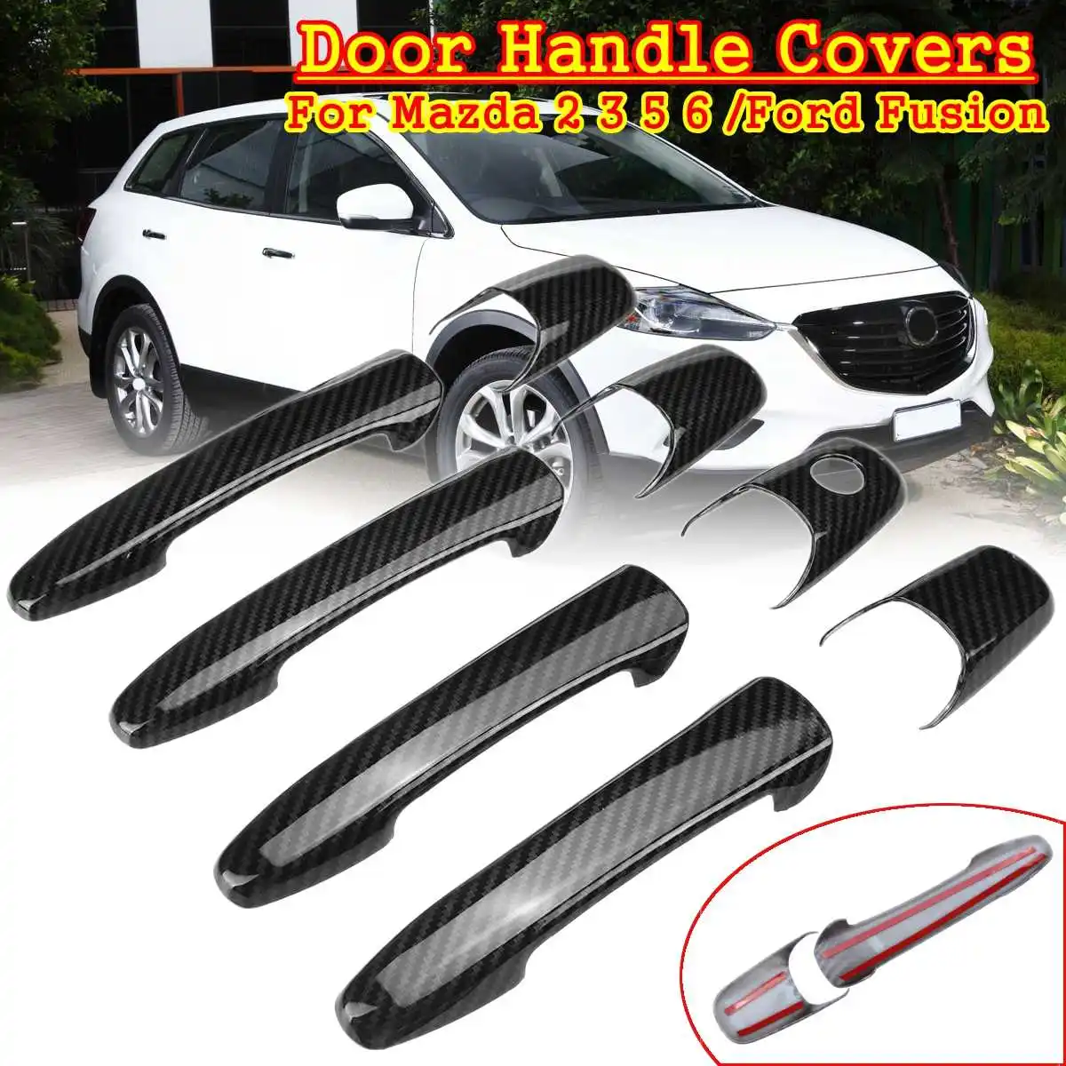 Крышка ручки двери автомобиля 8 шт. для Mazda 2 3 5 6 Rx8 Cx7 Cx9 Ford Edge Fusion Mustang Lincoln MKX MKZ Mercury Миланского|Внешние дверные