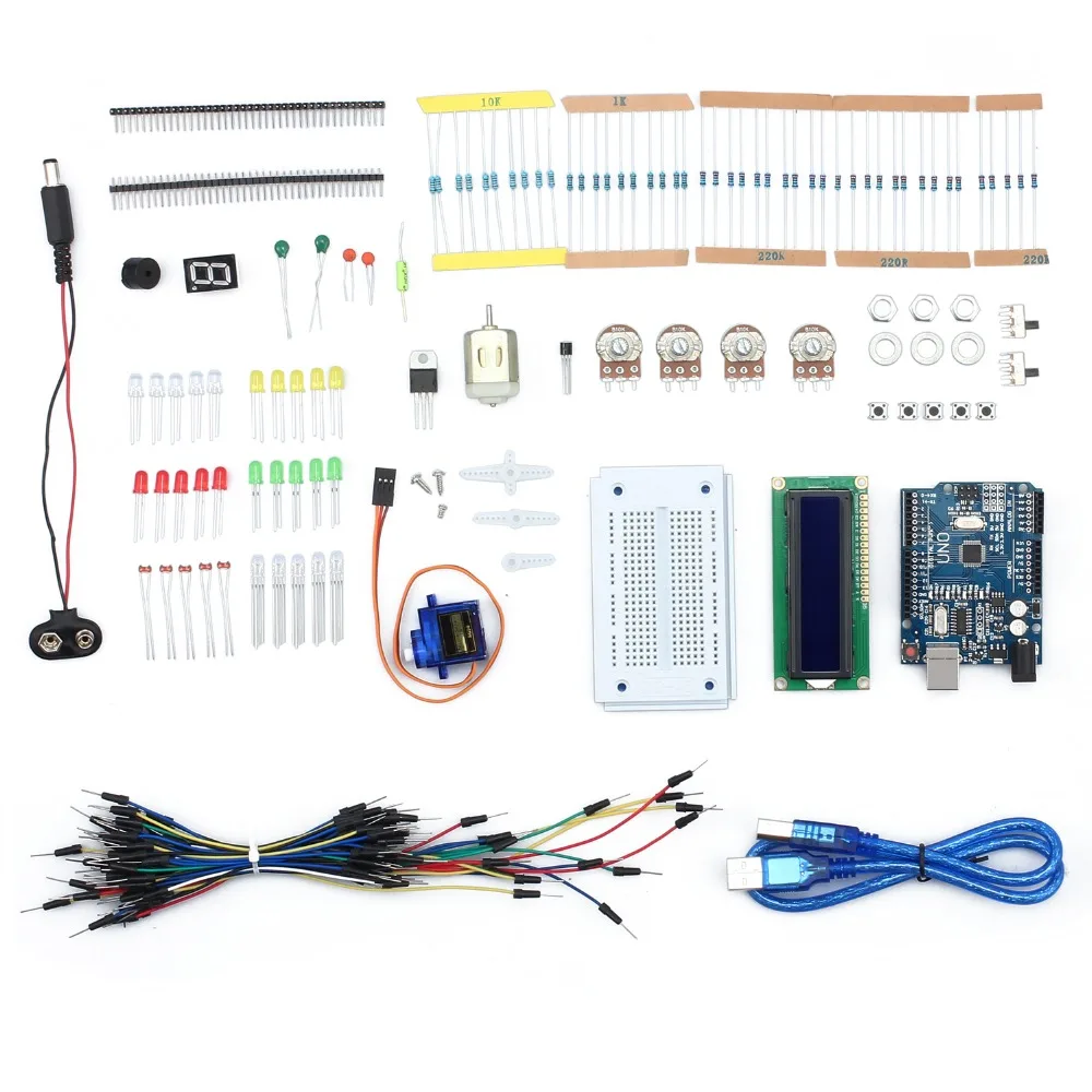 ESYNiC маленький стартовый набор для начинающих Arduino 1602 мотор LCD сервопривод