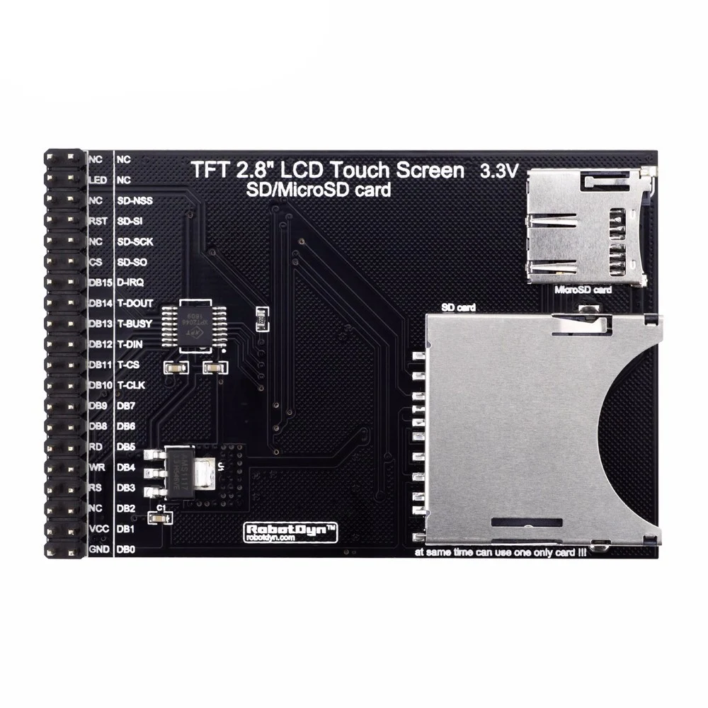 Модуль ЖК экрана RobotDyn Tft 2 8 дюйма 3 В с Sd и Microsd картой|ЦАП| |