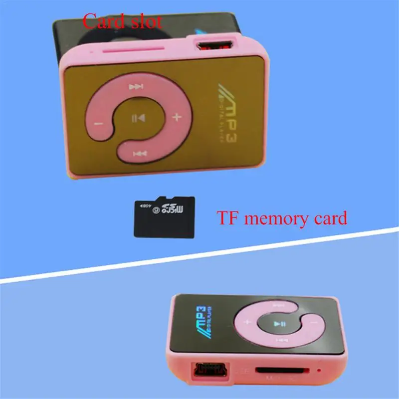 6 цветов зажимы mp3-плеер мини Поддержка 8 ГБ TF карта с usb-кабелем и наушниками |
