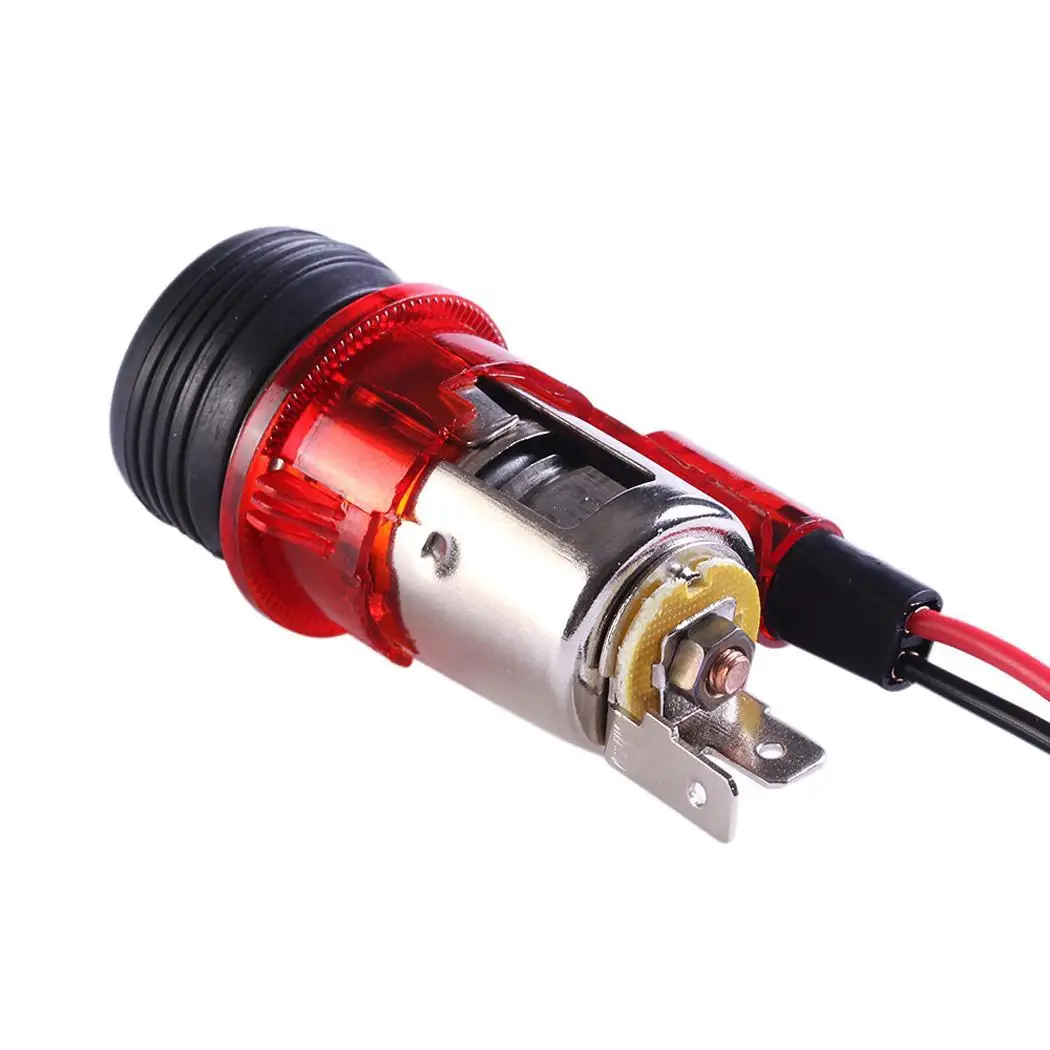 12V автомобильный прикуриватель с световым разъемом питания разъём для мотоцикла