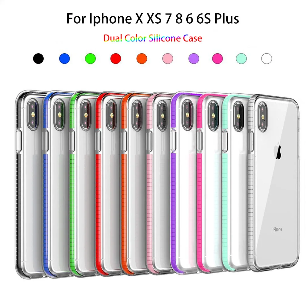 Силиконовый чехол для Iphone 7 8 XR X XS Max 6 S Plus Clear TPU телефона Coque анти-стук прозрачный