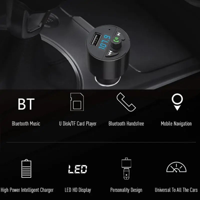 Automobile FM Transmitter Bluetooth Handsfree Car Kit Auto OLED Display USB Charger Vehicle Mp3 Player With 2.5A | Автомобили и