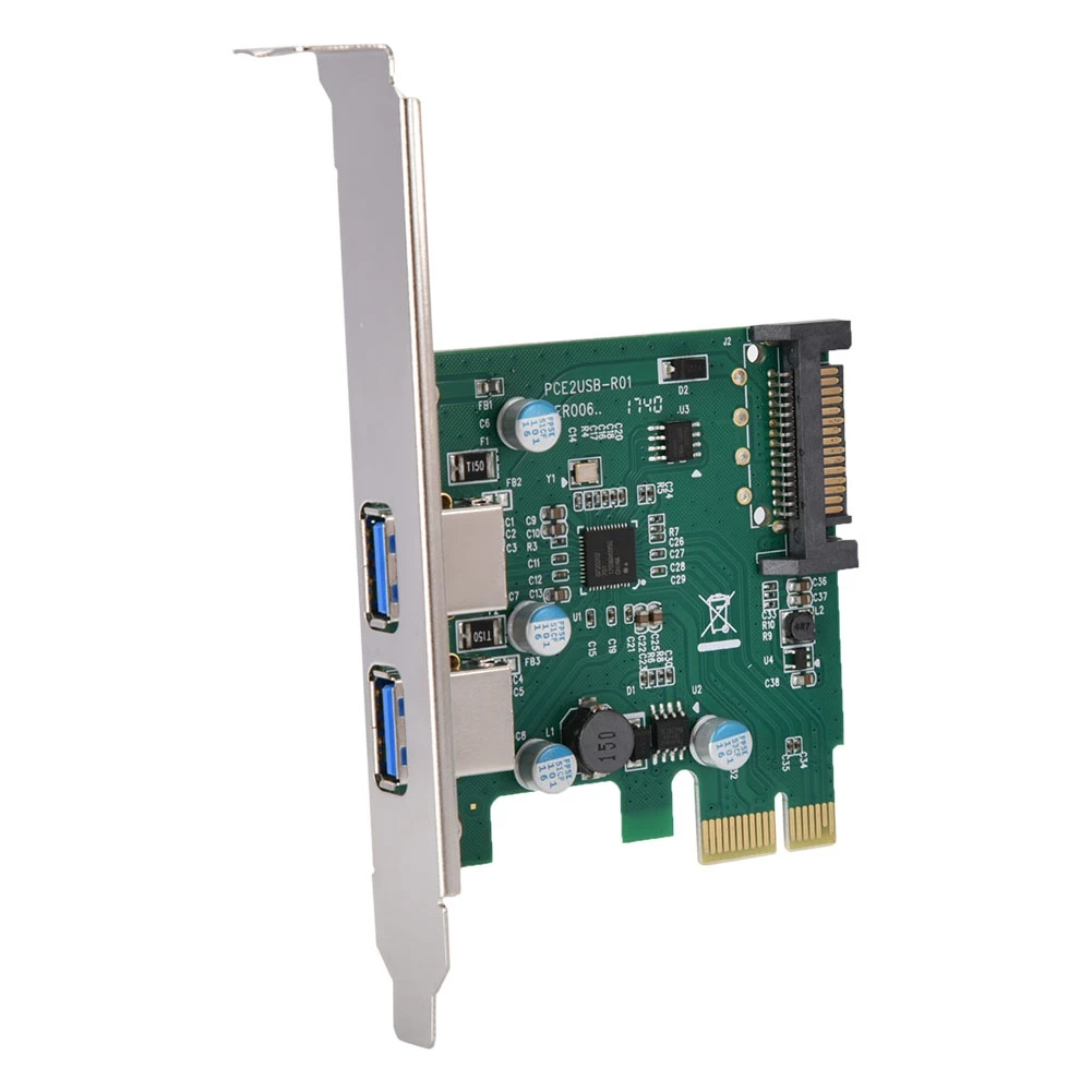 Новый 2 порты и разъёмы USB 3 0 PCI Express настольный компьютер ПК расширения Add On карты