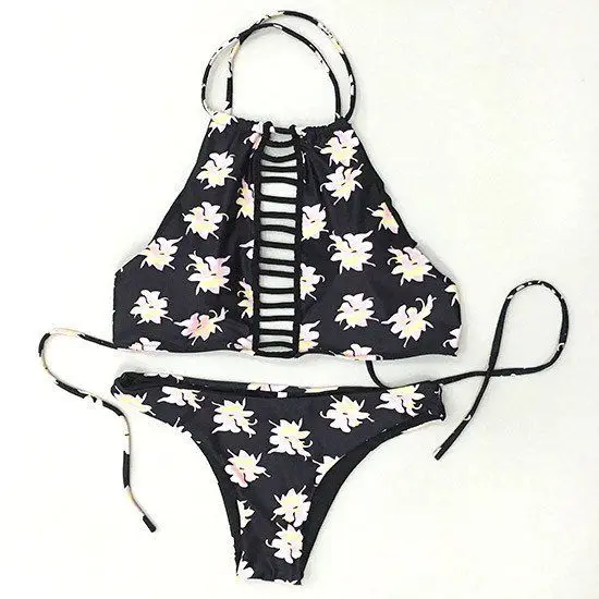 

2017 Sexy Bikini Set Women Halter Bikinis Bathing Suit Triangle Swimming Suit Swimwear Bandage Tankini Monokini Biquini Swimsuit