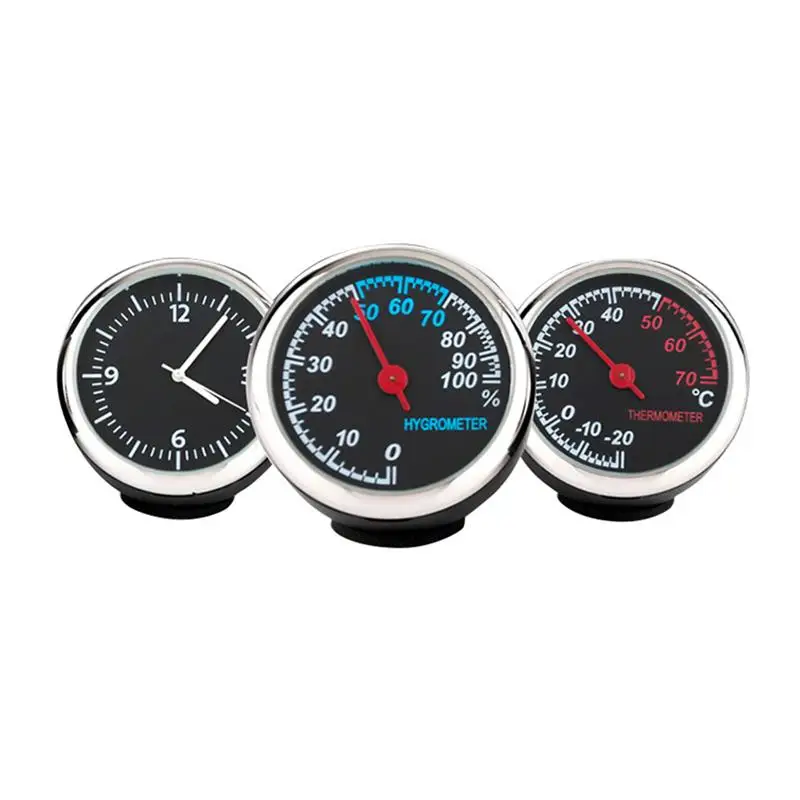 1pc Luminous Mechanical Clock Thermometer Hygrometer Steel Core Pointer For Car Vehicle | Автомобили и мотоциклы