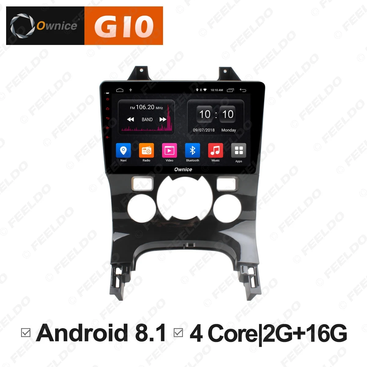 FEELDO 9 &quotAndroid 6 0 4 ядерный/DDR3 1G/16G/поддержка 4G ключ автомобильный медиаплеер с GPS/FM/AM