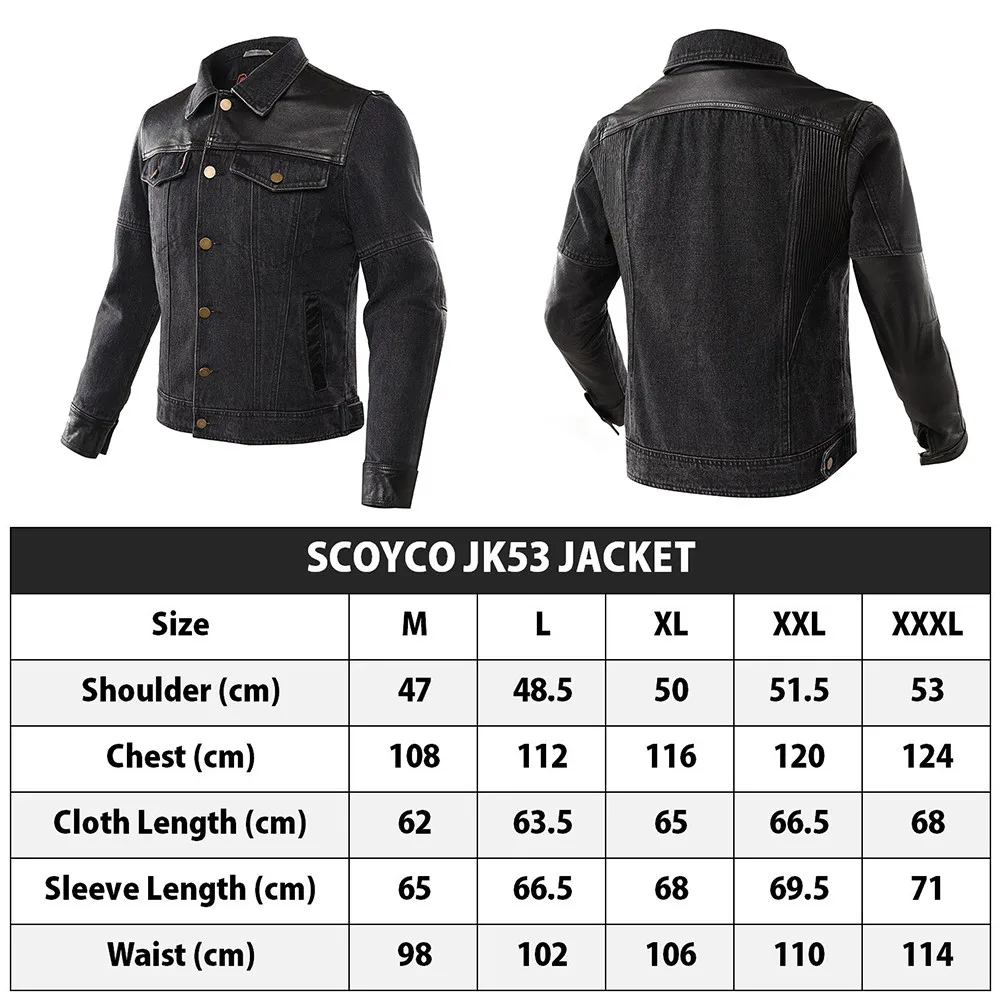 SCOYCO Classic Motorcycle Denim Jacket Retro Wearproof Elbow Protective Vintage Motor Street City JK53 Jackets | Автомобили и