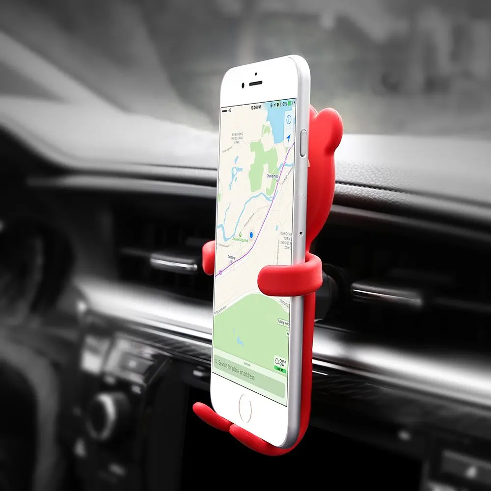 Cute Cartoon Phone Holder For Samsung Mobile Stand for 3.5 to 6.5 inch Car Air Vent Mount iPhone #1 | Мобильные телефоны и
