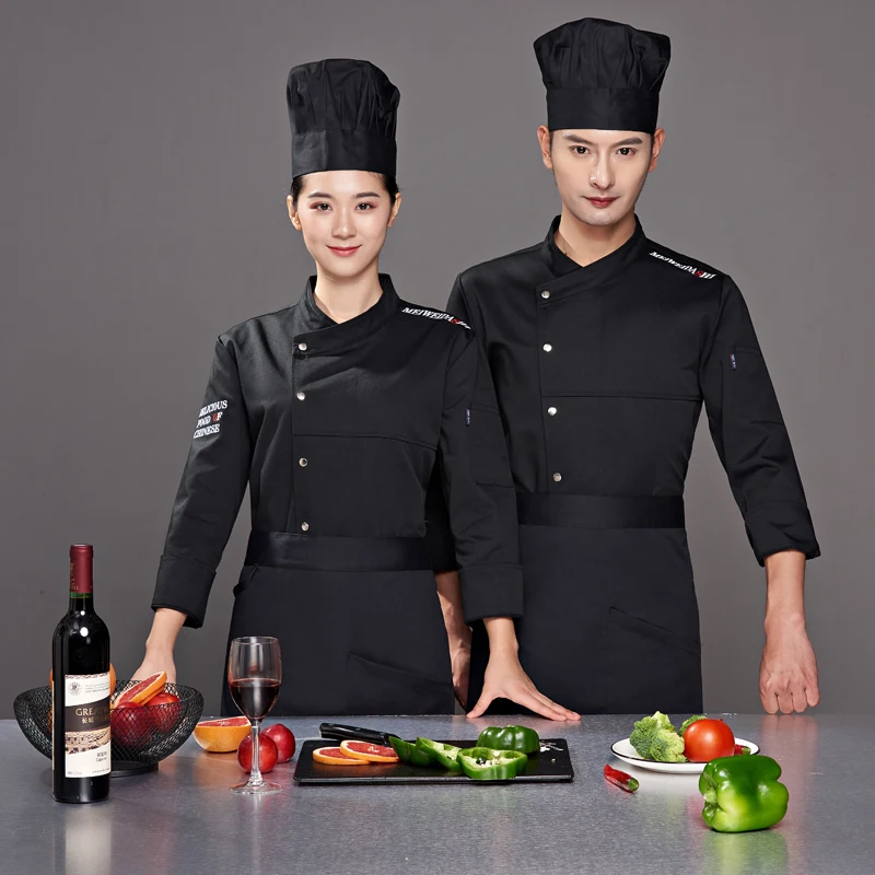 Chef's Work Clotheswaiter's Clothes Kitchen Staff Uniforms Cook Uniform Chef Summer Man Long Sleeve | Тематическая одежда