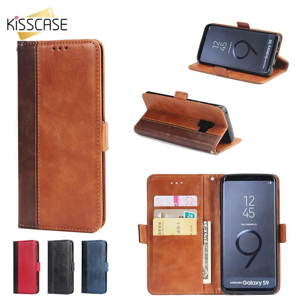 Кожаный бумажник KISSCASE с отделением для карт и чехол телефона iPhone 7 X 6 S 8 Plus XR XS